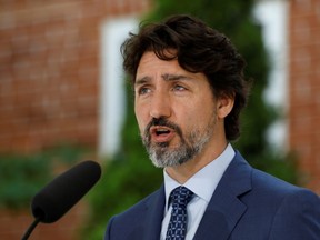 Canada's Prime Minister Justin Trudeau attends a news conference at Rideau Cottage, as efforts continue to help slow the spread of coronavirus disease (COVID-19), in Ottawa, Ontario, Canada June 22, 2020. (REUTERS/Blair Gable)