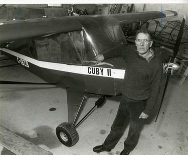 David Burton, a London area engineer and former experimental plane designer, says he has exclusive manufacturing rights to the Cuby II, 1990. (London Free Press files)