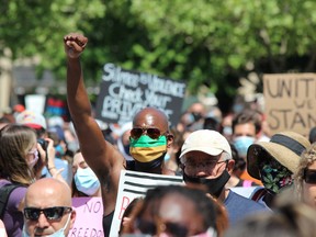 Police estimated the crowd at 10,000 for Saturday's Black Lives Matter Rally in London on Saturday, June 6, 2020. DALE CARRUTHERS / THE LONDON FREE PRESS