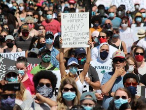 Police estimated the crowd at 10,000 at the Black Lives Matter Rally in London on Saturday, June 6, 2020. (DALE CARRUTHERS, The London Free Press)