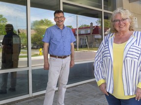 Robert Leyland and Diane MacMillan are involved in a network of virtual tax clinics. Even Western University medical students are helping organize this year's clinics, which have to work with physical distancing practices. (Mike Hensen/The London Free Press)