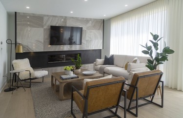 This is the living room of London's new Dream Lottery home south off of Pack Road near Lambeth. The home was built by David Reis of Reis Design Build and the designer is Angela Bobanovic. (Mike Hensen/The London Free Press)