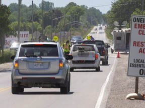 Oneida Nation of the Thames is still closed to visitors Monday as they cope with the COVID-19 pandemic. (Mike Hensen/The London Free Press)