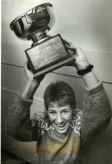 Sandra Anschuetz, named Western's 1987-88 female athlete of the year, 1988 (London Free Press files)