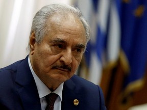 Libyan commander Khalifa Haftar at the Parliament in Athens, Greece, January 17, 2020. (REUTERS/File Photo)