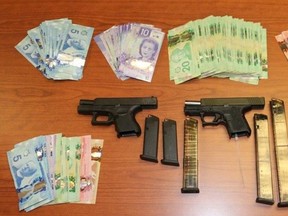 Police seized three guns, ammunition, drugs and currency. (OPP twitter)