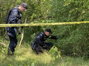 London police are investigating after suspected human remains were found in east London. Photo taken Monday July 20, 2020 (Jonathan Juha/The London Free Press)