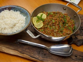 Curried lamb with a side of basmati rice is a fast, easy ticket to summer comfort food, says Jill Wilcox. (Derek Ruttan/The London Free Press)