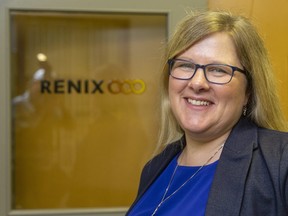 Christine Haas, president and CEO of Renix, has moved the business to the Western Fair's food accelerator hub in London. (Mike Hensen/The London Free Press)