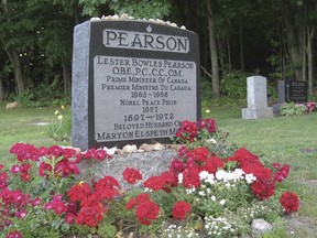 Lester B. Pearson's grave in the MacLaren Cemetery in Wakefield.