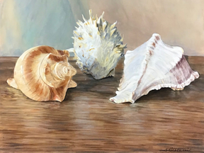 Sandra Nicolucci's Tri Shells is among the works by 30 London area artists featured in the third annual BeSquare show and exhibition on at Art With Panache until Sept. 18.