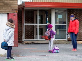 Students in Saint-Jean-sur-Richelieu routinely had their hands sanitized when schools outside the greater Montreal area reopened in May. Early on during the pandemic, schooling was on again, off again depending on where in Quebec you live.