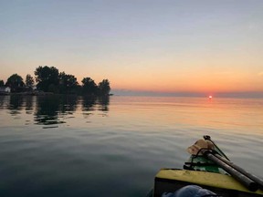 The view from Windsor resident Ian Parish's kayak during his three-week 280-kilometre solo journey to Long Point, Norfolk County, during July 2020.