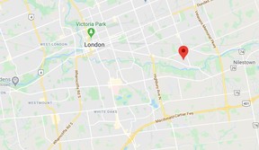 Google Maps: Das rote Symbol kennzeichnet den Standort Pochard Lane in London.