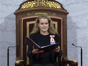 Governor General Julie Payette delivers the Throne Speech in the Senate chamber, Thursday, December 5, 2019 in Ottawa.