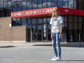 Jenna Clunas started Grade 9 this year at Saunders Secondary School in London. (Derek Ruttan/The London Free Press)