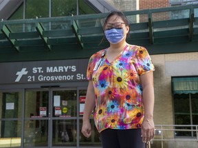 Mary Gianan is a PSW at Mount Hope Centre for Long Term Care in London. (Derek Ruttan/The London Free Press)