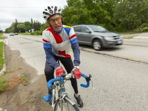 Glynn Davies, a long time cyclist in London was one of the first on scene where a 77-year-old cyclist was struck by a eastbound pickup truck and died this weekend. (Mike Hensen/The London Free Press)