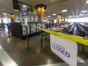Main dining room in UCC closed to students (not sure when this happened, may have been since school opened) at Western University in London, Ont.  Photograph taken on Thursday September 17, 2020.  Mike Hensen/The London Free Press/Postmedia Network