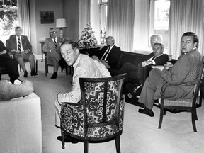 Pierre Trudeau meets with the provincial premiers at 24 Sussex Drive in Ottawa on Sept. 12, 1980. (The Canadian Press)