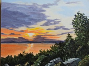 This painting titled Sunset by Joyce Rintoul is part of a new exhibition of the group Nine Fine Artists on at ArtWithPanache until Oct. 2.