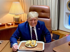 U.S. President Donald Trump enjoyed a Philly cheesesteak sandwich during a recent visit to Philadelphia. (Twitter)
