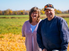 Tracy and Peter Gubbels, watermelon and squash farmers from Mt. Brydges, say they're not exactly sure how they managed to get through all the challenges they faced on their farm amid the COVID-19 pandemic. "We love each other, that helps," Peter said. (Max Martin/The London Free Press)