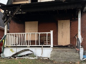The Stratford Police Service is investigating after a fire tore through a Downie Street home early Sunday morning, sending two people to hospital with serious injuries. (Cory Smith/Postmedia Network)