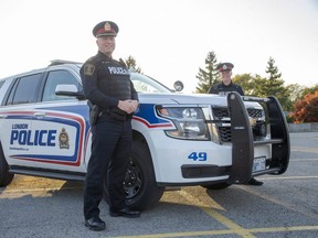 Deputy Chief Stu Betts joined Const. Travis Buckle to show what London police encounter on a typical Friday night patrol. (Derek Ruttan/The London Free Press)