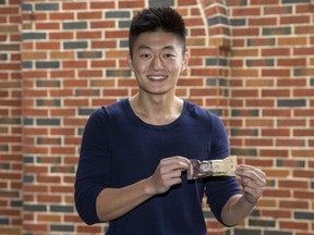Ivey Business School student William Wang hopes the training, funding and mentorship he received from the Western Accelerator summer program will help him build his business making and selling his Ready, Set . . . Protein bars. (Derek Ruttan/The London Free Press)