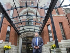 The Delta London Armouries, led by general manager Gerry Champagne, is one of 15 hotels in London participating in a program offering two nights stay for the price of one. It is being marketed to Londoners as a staycation to help the hotel business during the pandemic. (Derek Ruttan/The London Free Press)