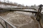 Partially treated sewage flows into the Greenway pollution plant aeration ponds in London.  (Picture file)