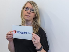 Laura Sherwood of Hospice of Elgin in St. Thomas said it is offering online counselling for people even as they try to raise funds for a 10-suite clinic in two years. (Mike Hensen/The London Free Press)