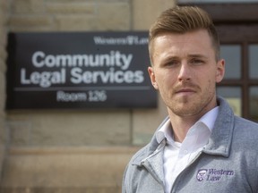 James Hutchinson, of Pro Bono Students Canada, organizes law students to help those who don't have access or resources for legal help in London. (Mike Hensen/The London Free Press)