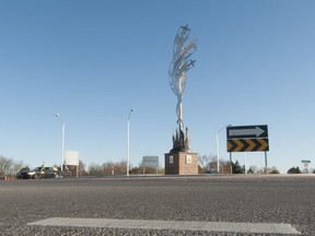 Cars drive on the Charley Fox Memorial Overpass in London on Friday November 4th, 2011. (Free Press file photo)