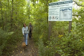 Londoners walk through the Meadowlily Nature Preserve, which is described as an "integral part" of the Meadowlily Woods environmentally sensitive area in east London. (Free Press file photo)