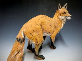 Artist Mary Philpott's ceramic sculpture Hunting Fox is part of a new group exhibition on at Westland Gallery until Nov. 14. The exhibit also features works by Sarah Hillock, Josy Britton and Gordon Harrison.