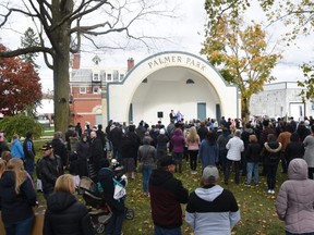 A large anti-mask protest was held in Aylmer last weekend. (The Aylmer Express)