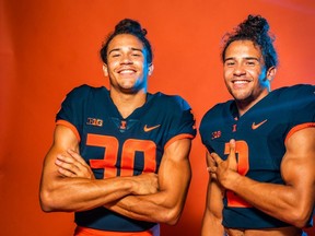Sydney Brown, left, and  his brother Chase. Illinois Fighting Illini Football 2020 Photoshoot.
