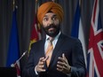 Innovation, Science and Industry Minister Navdeep Bains during a news conference Tuesday, Nov. 17, 2020 in Ottawa.