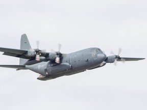 A Canadian Forces Hercules C-130 based in Trenton makes an appearance at AirShow London  in London on Sunday September 13, 2020. Derek Ruttan/The London Free Press