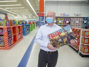 Rob Krizanec, the president of Toys For Tots, is urging Londoners to make a donation online to the annual Christmas toy drive or to drop off gifts at HMCS Prevost on Becher Street. Krizanec was photographed at Toys R Us. (Derek Ruttan/The London Free Press)