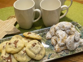 Toblerone shortbread and walnut crescent holiday cookies. (Mike Hensen/The London Free Press)