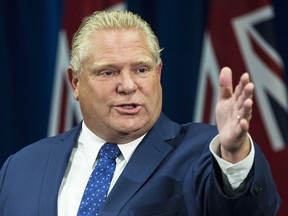 Ontario Premier Doug Ford announced major lockdowns in Toronto and Peel on Friday to try to flatten the curve of the COVID-19 pandemic. Southwestern, Huron-Perth and Chatham-Kent also each moved to a more restrictive tier, although less than lockdown. (Postmedia photo)