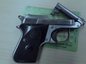 A London man faces charges after police seized a handgun, $50,000, a knife and drugs Tuesday after responding to reports of a suspicious man at a Clarke Road property. (OPP supplied photo)