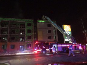 London police are investigating a suspicious fire at Clarke Road construction site that caused an estimated $10,000 damage Monday night. (London fire department photo)