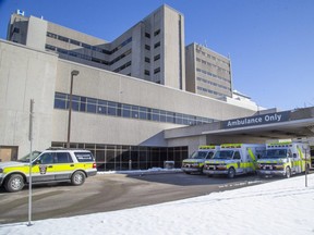 University Hospital is investigating unverified reports of a staff potluck that may have contributed to the massive COVID-19 outbreak there. (Derek Ruttan/The London Free Press)