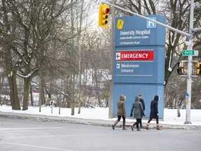 University Hospital in London, Ont. has a COVID-19 outbreak. Photo shot on Thursday December 3, 2020. (Derek Ruttan/The London Free Press)