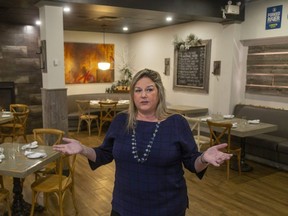 Jess Jazey-Spoelstra owner of Craft Pharmacy and the River Room at Museum London says that restrictions for restaurants isn't required as none of the transmission in London has been traced to restaurants. 
(Mike Hensen/The London Free Press)