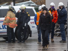 Michelle Doornbosch is president of Nest on Wonderland, the London apartment project that partially collapsed on Friday, killing two workers. She is seen at the site of the building, at Teeple Terrace and Wonderland Road in west London, one day after the incident. Photograph taken on Saturday December 12, 2020. Mike Hensen/The London Free Press